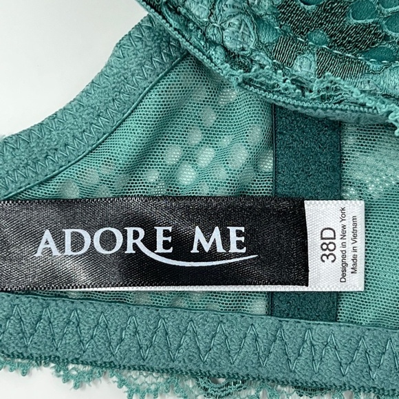 NWT Adore Me Jana Push Up Bra. Oil Blue/Mallard Green. Size 38D - Picture 3 of 8